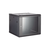 Gabinete para Montaje en Pared - Piso / Puerta de Cristal Templado / Cuerpo Fijo / 12 Unidades de Rack / 19" / Fabricado en Acero